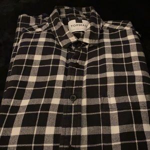 Topman black and white checkered shirt
